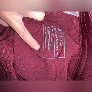 FIGS BURGUNDY SCRUB PANTS